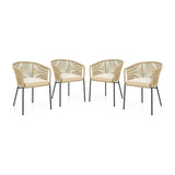 4-Piece Outdoor Rope Patio Dining Chairs