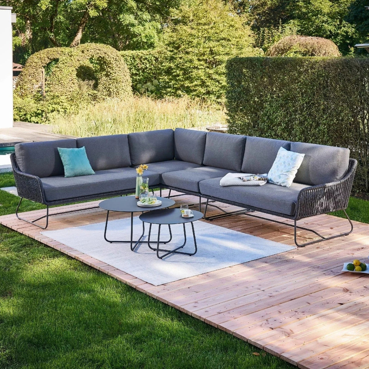 6-Seater L-Shape Outdoor Rope Sofa Set