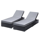 Outdoor 2-Piece Chaise Lounge Chair with Adjustable Settings and Cushions