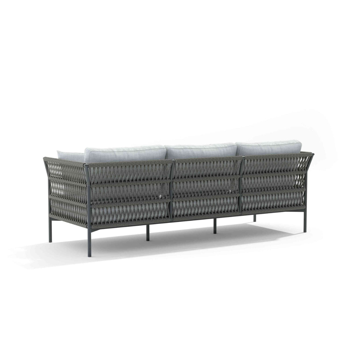 Outdoor Rope 7-Seater Sofa Set With Glass Top Table