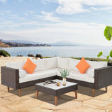 3-Pieces Outdoor Wicker  L-Shape Sofa Set