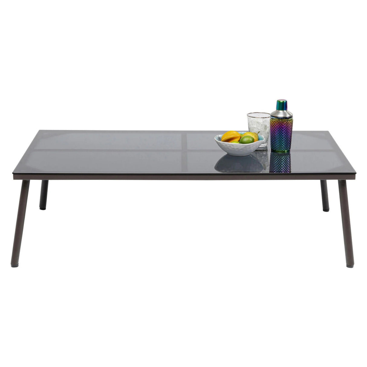 Outdoor Rope 5-Seater Patio Sofa Set with Glass Top Table (Grey)