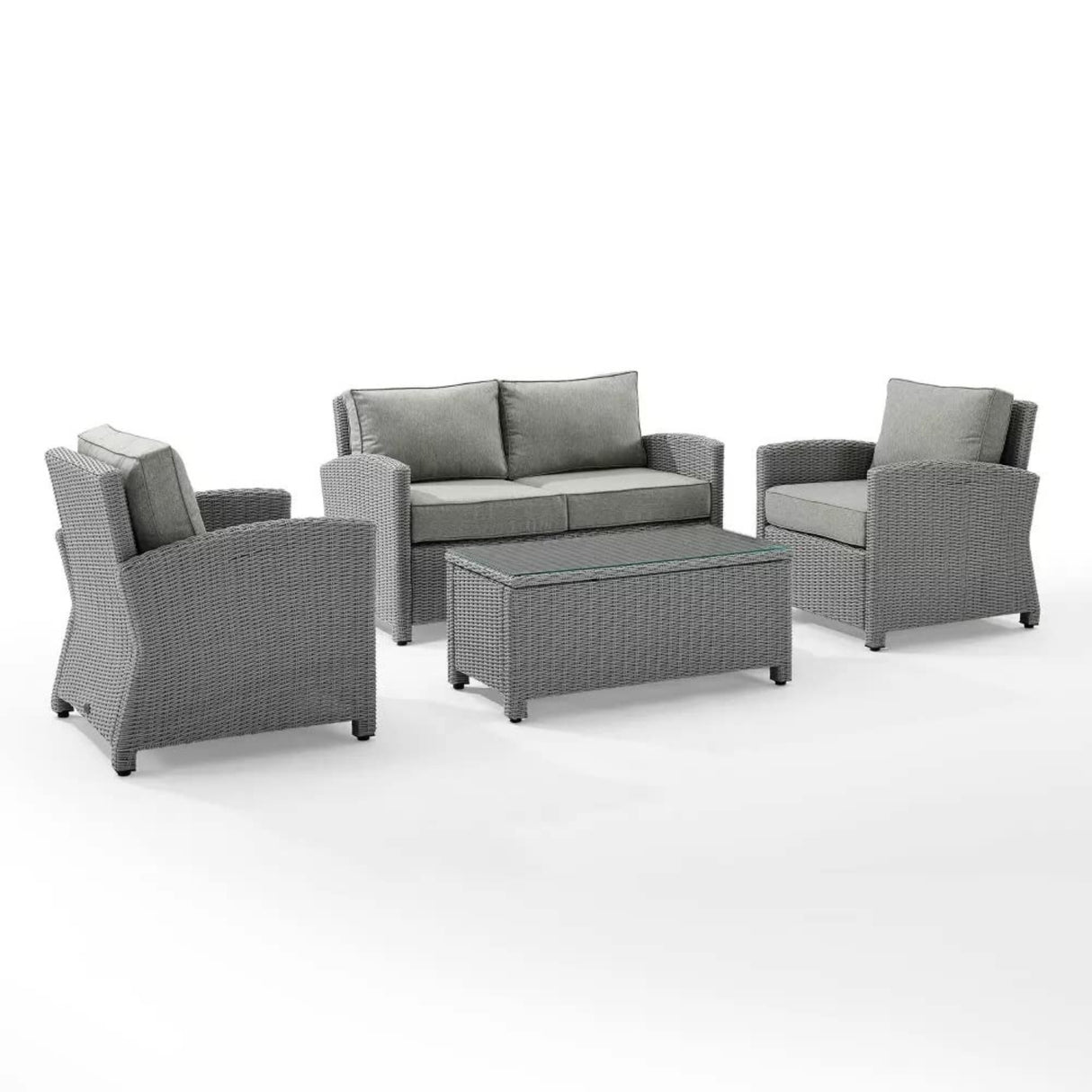 4 Pieces Patio Furniture Set, Outdoor Sectional Sofa