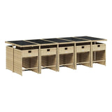 11-Piece Outdoor Rattan Wicker Dinning Set