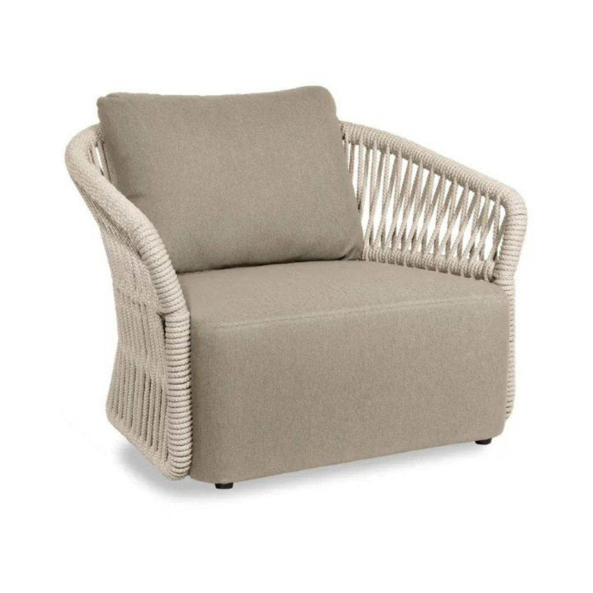 4-Piece Outdoor Braid & Rope Sofa Set (Beige & Dark Cream)