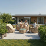 4 Piece Outdoor Rope Sofa Set (Beige & Cream)