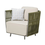 All-Weather Rope 5 Seater Sofa Set With Glass Top Table