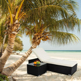 Outdoor Wicker Lounge Chair With Side Table