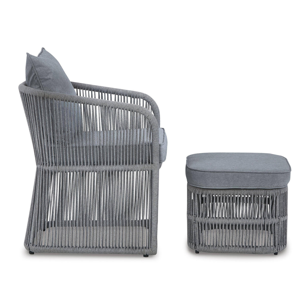 Outdoor 3 Piece Rope Patio Sofa Set (Grey)