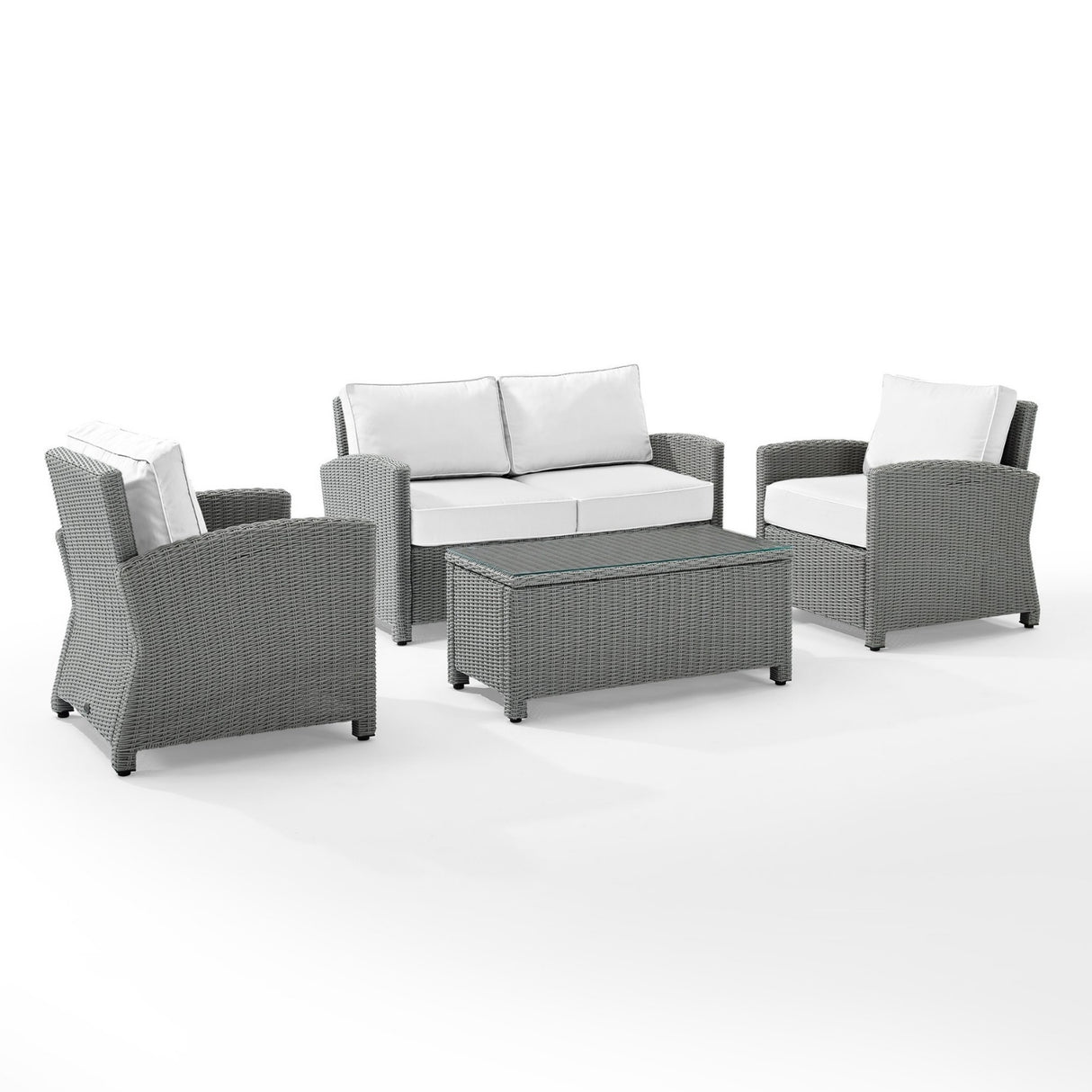 4 Pieces Patio Furniture Set, Outdoor Sectional Sofa