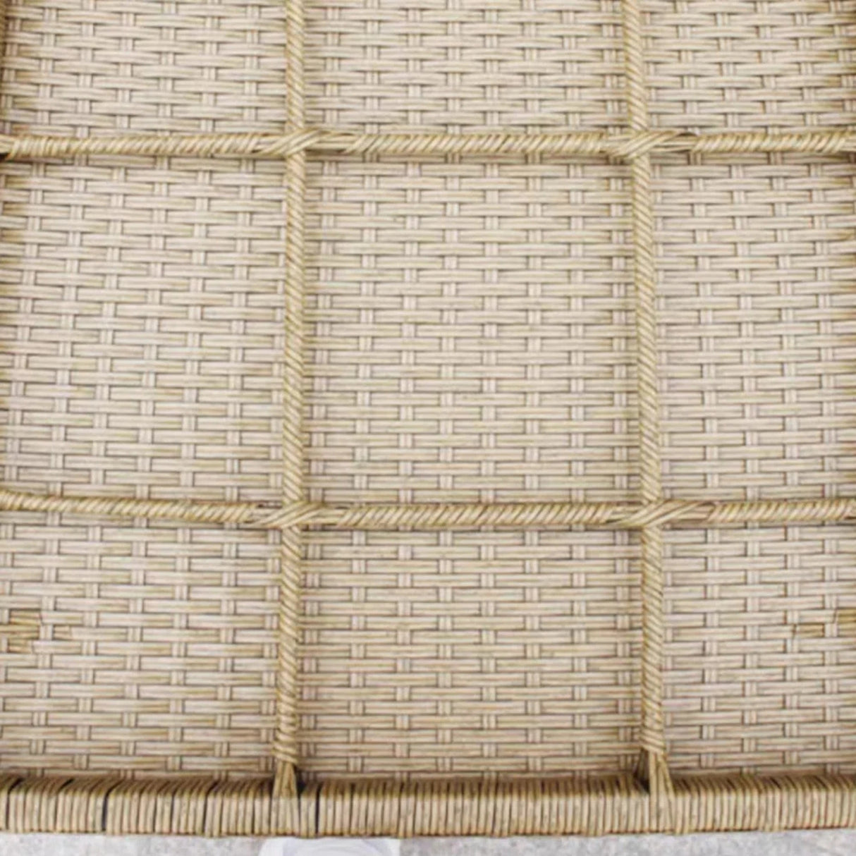 Outdoor Beige Rope 7-Seater Sofa Set With Glass Top Table