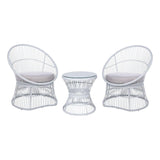 Outdoor Rope Patio Set with Glass Top Table