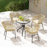 4-Piece Outdoor Rope Patio Dining Chairs