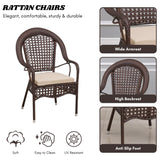 Outdoor All-Weather Resistant Rattan Wicker 7-Piece Dining Set