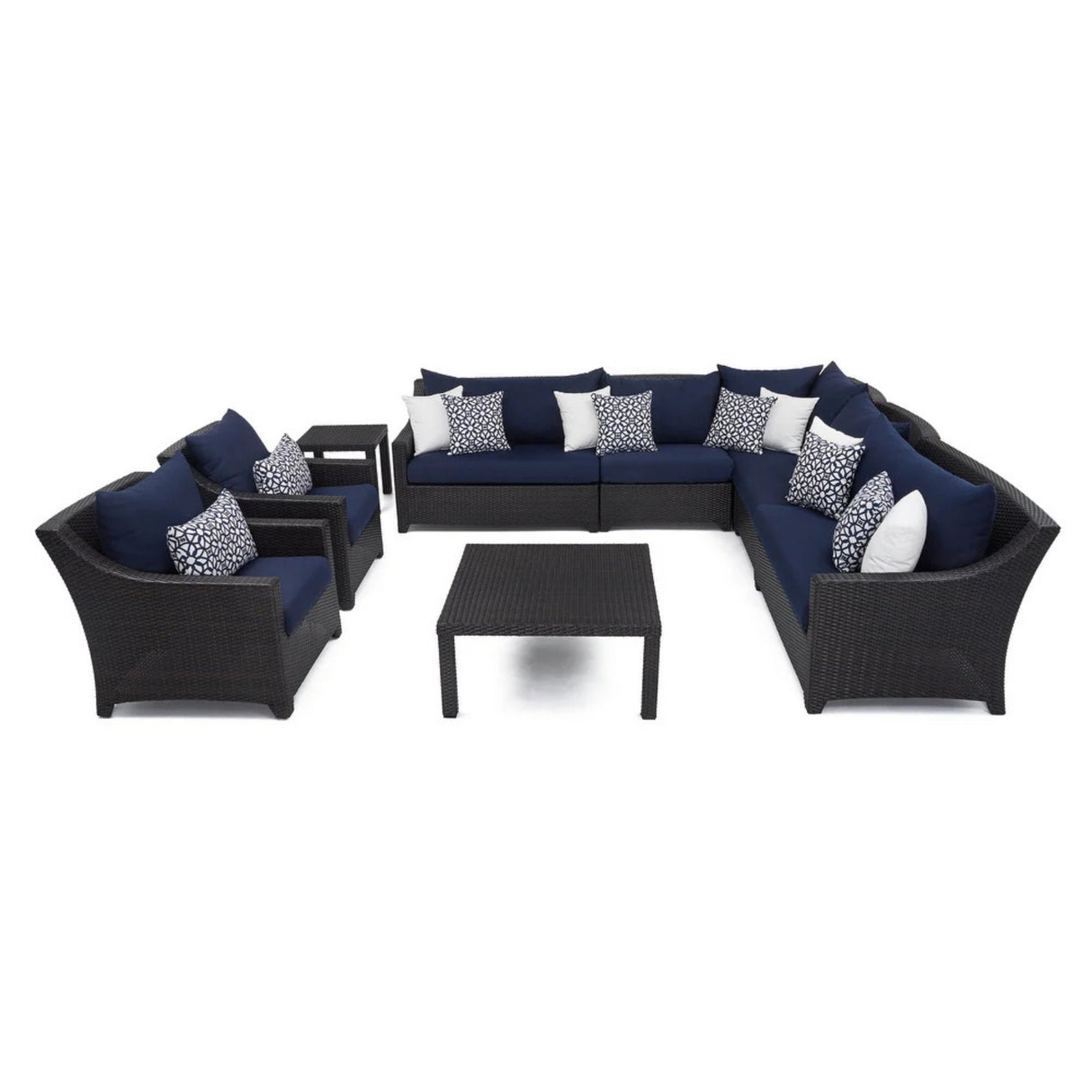 All Weather Outdoor Wicker Garden L-Shape Sectional Conversation Set
