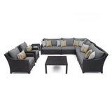 All Weather Outdoor Wicker Garden L-Shape Sectional Conversation Set