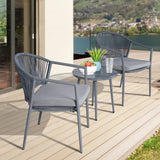 3 Piece Garden Outdoor Rope Patio Set