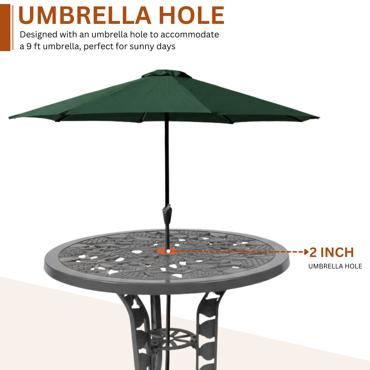 Outdoor Cast Aluminium 5-Piece Patio Bistro Set (Grey)