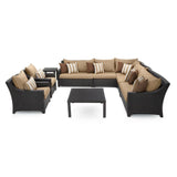 All Weather Outdoor Wicker Garden L-Shape Sectional Conversation Set