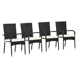 4-Piece Outdoor Rattan Wicker Patio Dining Chairs