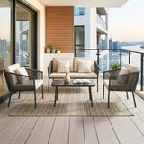 Outdoor 4 Seater Rope Sofa Set