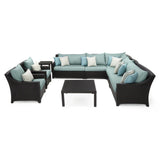All Weather Outdoor Wicker Garden L-Shape Sectional Conversation Set