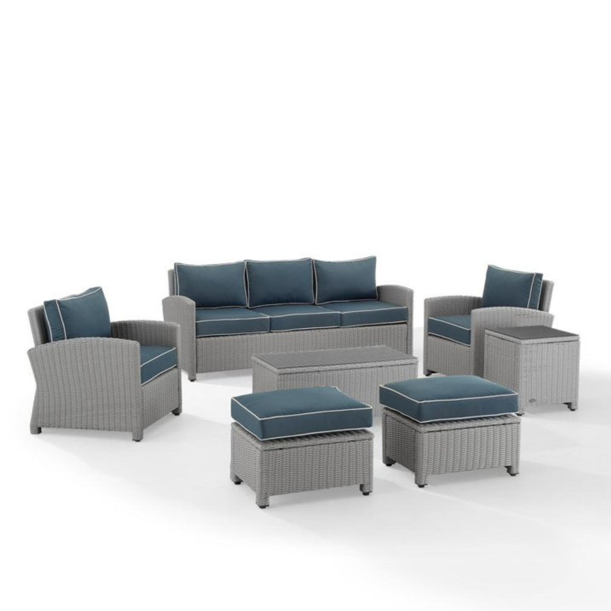 7 Piece Outdoor Wicker Conversation Furniture Set