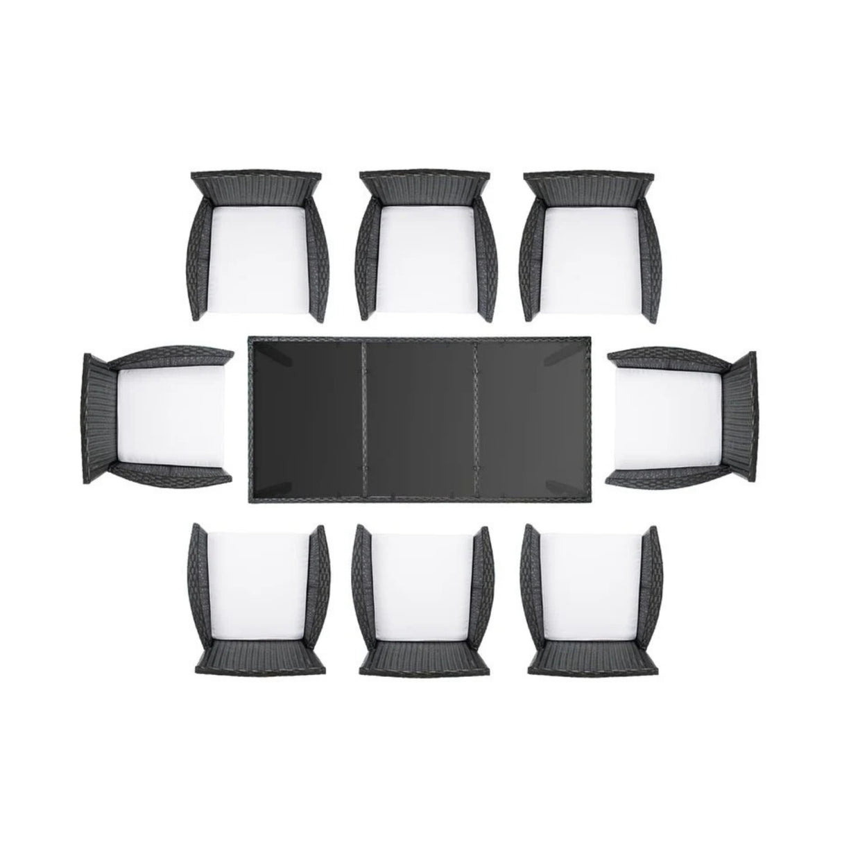 9-Piece Outdoor Rattan Wicker Dinning Table Set