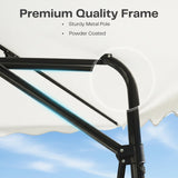 10ft Side Pole Square Shape Outdoor Umbrella With Marble Base (White)