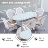 Outdoor All-Weather Resistant Rattan Wicker 7-Piece Dining Set