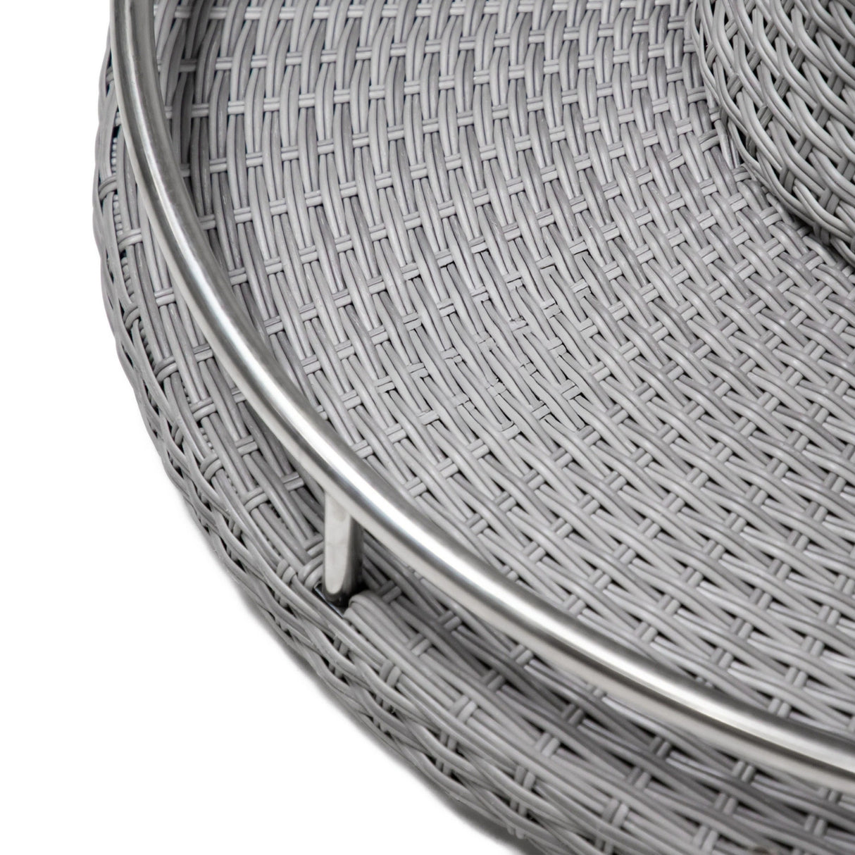 7-Piece Outdoor Rattan Wicker Bar Set with Round Glass Top Table