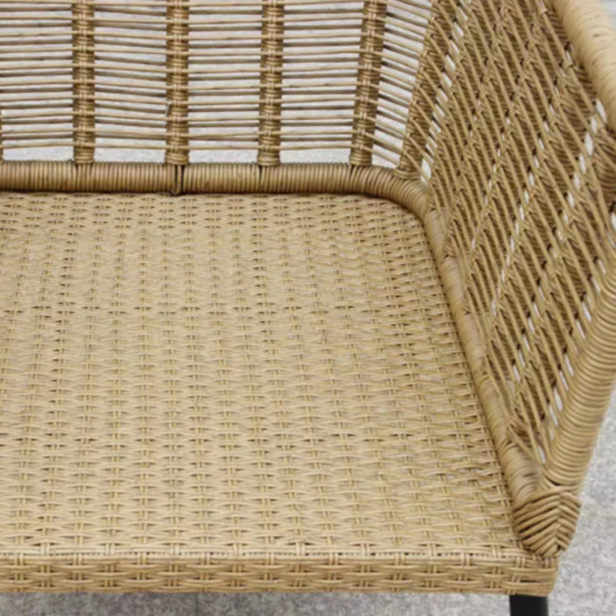 Outdoor Beige Rope 7-Seater Sofa Set With Glass Top Table