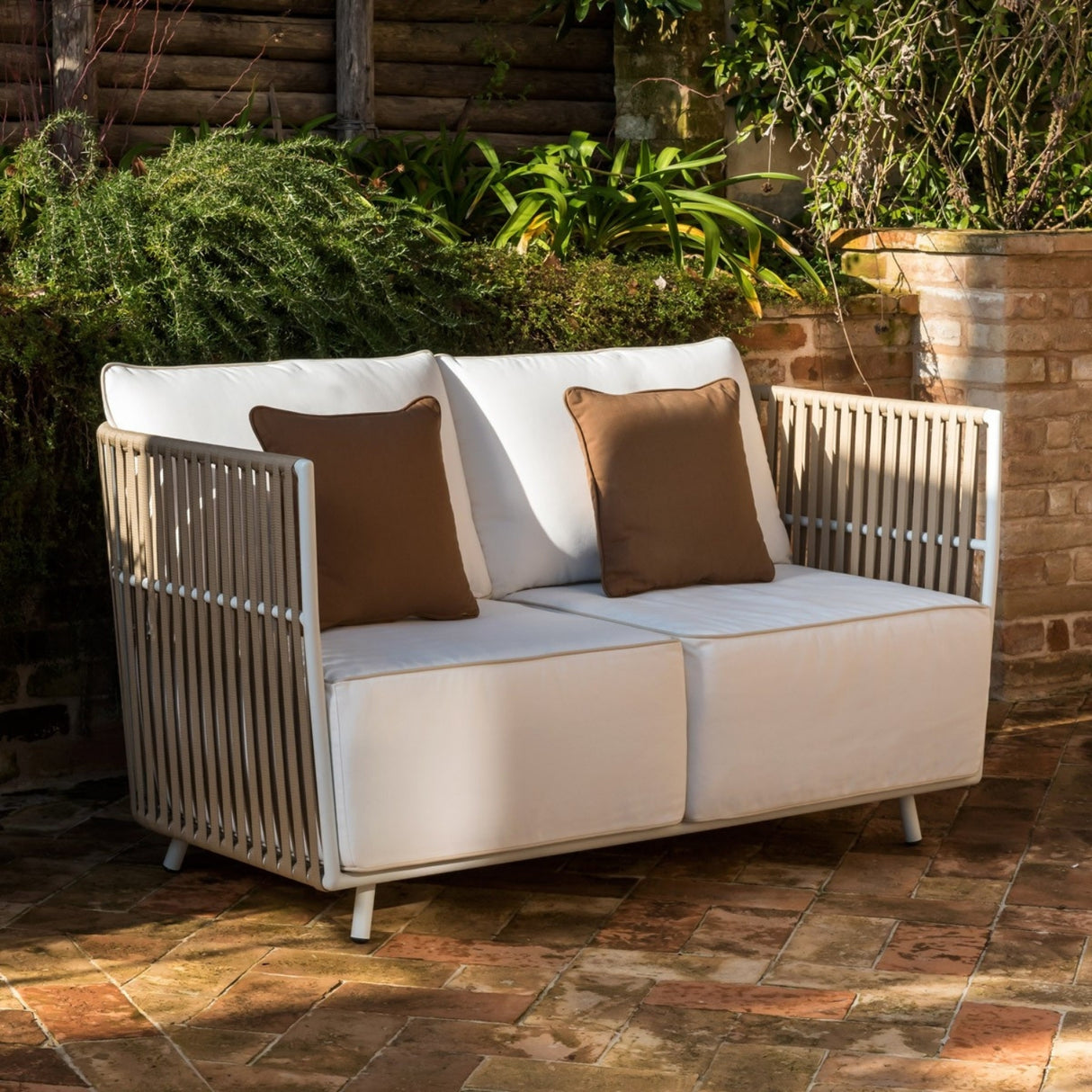 All-Weather Rope 4- Seater Sofa Set With Glass Top Table
