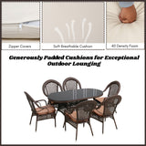 Outdoor All-Weather Resistant Rattan Wicker 7-Piece Dining Set