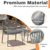 3 Piece Garden Outdoor Rope Patio Set