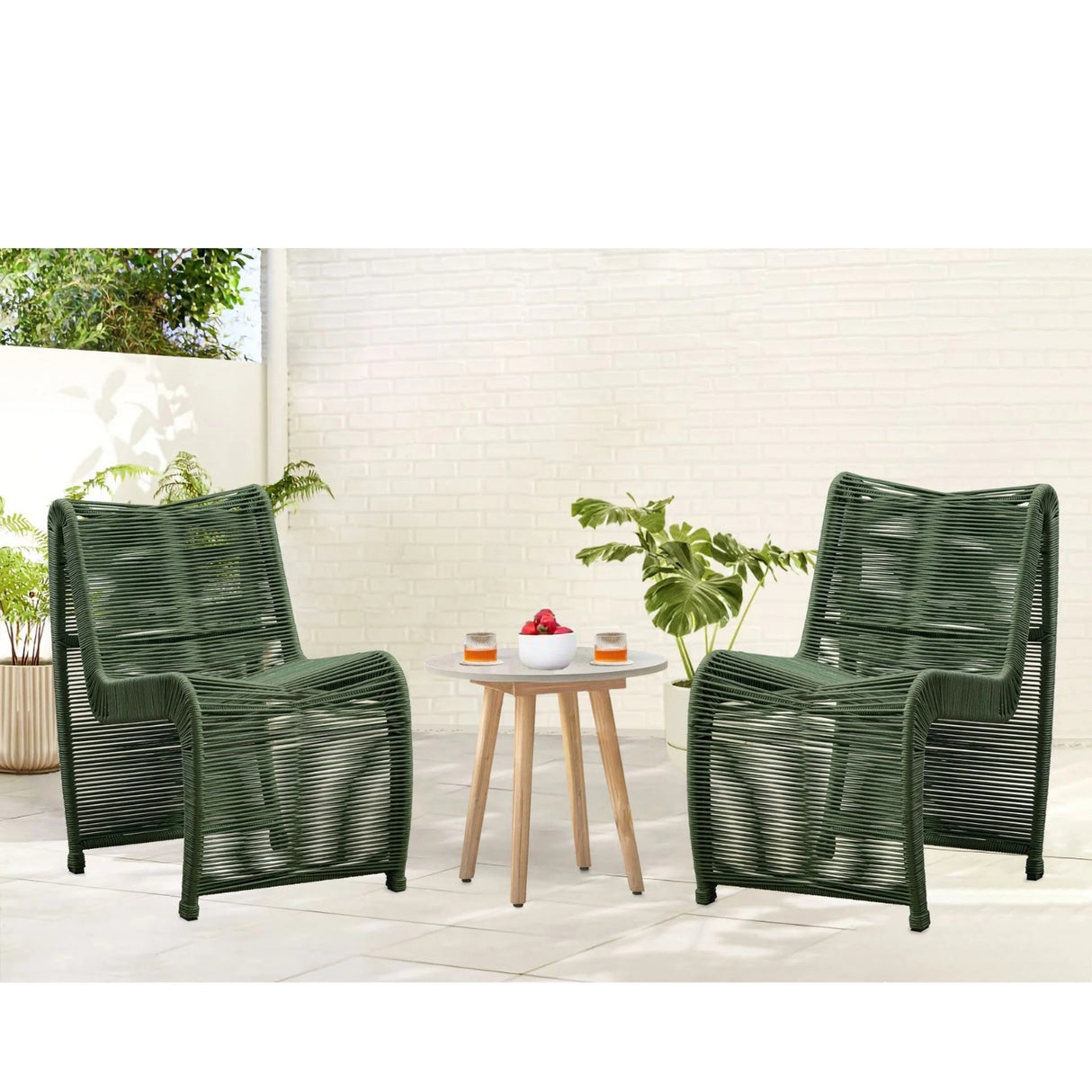 2-Piece Outdoor Rope Patio Chairs