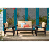 4 Pieces Patio Furniture Set, Outdoor Sectional Sofa