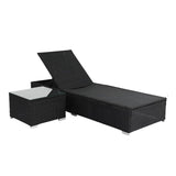 Outdoor Wicker Lounge Chair With Side Table