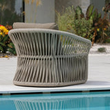 4-Piece Outdoor Braid & Rope Sofa Set (Beige & Dark Cream)