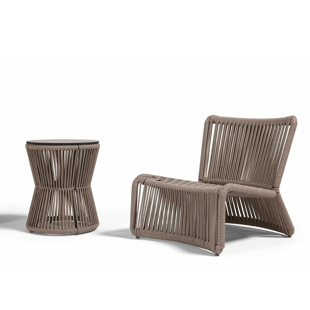 3-Piece Outdoor Beige Rope Patio Set