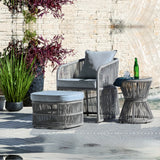 Outdoor 3 Piece Rope Patio Sofa Set (Grey)