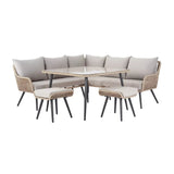 L-Shape Outdoor Rope Sofa Set