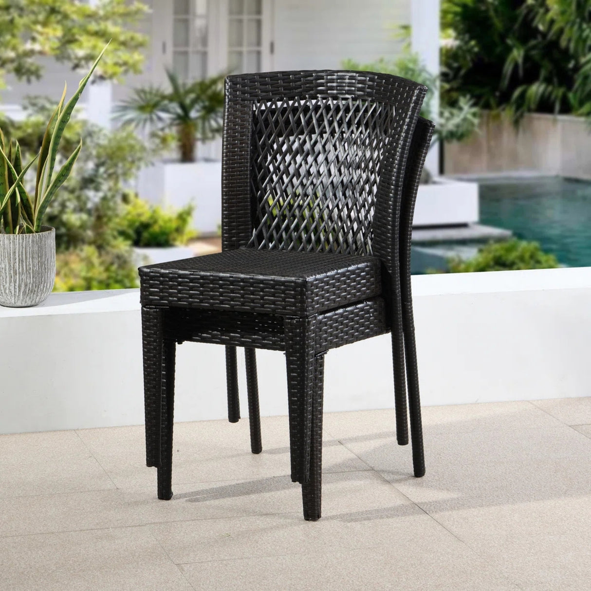 Outdoor Rattan Wicker Patio Dining Chairs