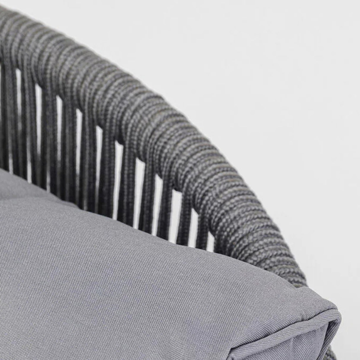 Outdoor Rope 5-Seater Patio Sofa Set with Glass Top Table (Grey)