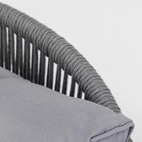 Outdoor Rope 5-Seater Patio Sofa Set with Glass Top Table (Grey)