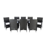 9-Piece Outdoor Rattan Wicker Dinning Table Set