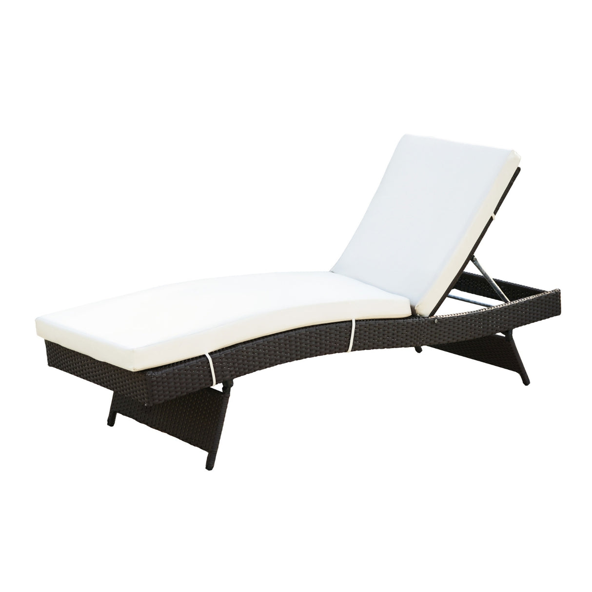 Outdoor All-Weather Wicker Lounger with Cushions