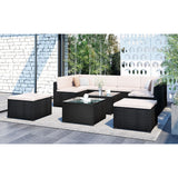 8 Pieces Sectional Wicker Furniture Set