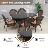 Outdoor All-Weather Resistant Rattan Wicker 7-Piece Dining Set
