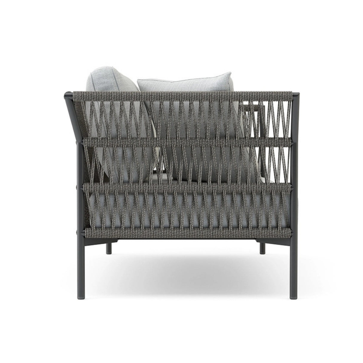 Outdoor Rope 7-Seater Sofa Set With Glass Top Table